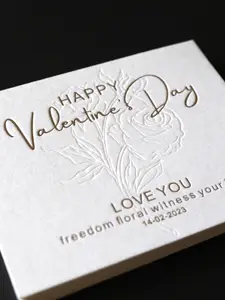 Grosir kustom murah dapat dicetak Logo panas buatan tangan nama Happy Love hadiah kartu lucu kartu Hari Valentine