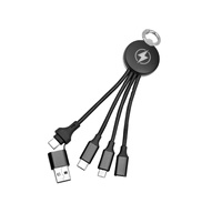 Câble de charge rapide universel USB PD 3 en 1 avec logo lumineux LED, personnalisable OEM, en nylon, pour cadeaux promotionnels