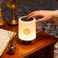 Lecteur Coran SQ122 à prix d'usine, haut-parleur, lampe Coran LED, horloge Azan à commande tactile pour 15 récitants, pour l'apprentissage du Coran par les musulmans