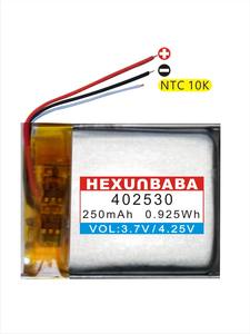 <span class=keywords><strong>3</strong></span>.7V 250mAh 402530 <span class=keywords><strong>3</strong></span>本のワイヤーNTC 10Kポリマーリチウムイオン電池TWS EARBUDS EARPHONE HEADPHONE MP3スピーカーGPS T032用 - Product Image 2