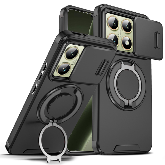 Armor for Redmi Note 13 Pro Plus 5G Magnetic 360 Rotating Stand Shockproof TPU+PC Phone Case for Xiaomi 17 Promax 15t Pro