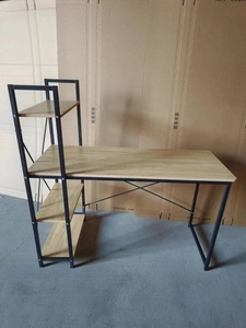 Escritorio de ordenador con marco de metal de diseño moderno ajustable con estantería extensible para uso doméstico o de oficina - Product Image 5