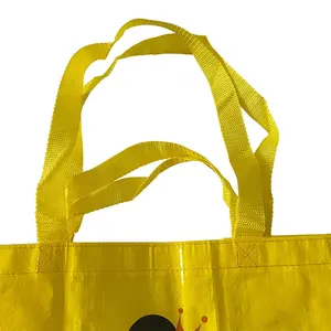 Extra large Logo personalizzato stampato Eco Friendly riciclabile Shopping porta la spesa borsa riutilizzabile in tessuto laminato PP per il bucato