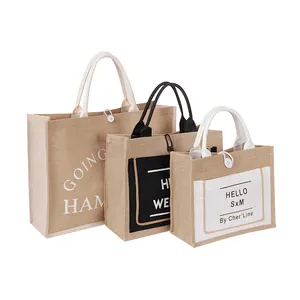 New design ECOfriendly recyclable material made tote jute shopping gifts bag