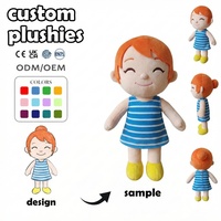 Fabricant de jouets en peluche personnalisés OEM/ODM – Mini figurine fille à robe rayée en fourrure, articles de marque de mode, jouets en peluche sur mesure