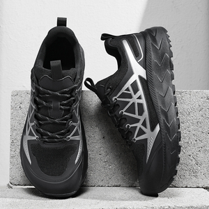 Chaussures de trail géométriques durables pour hommes et femmes, grandes tailles US 13 14 EU 47 48, avec empeigne <span class=keywords><strong>en</strong></span> mesh, antidérapantes pour terrains accidentés - Product Image 4