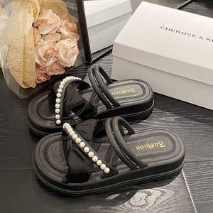 Pantuflas de Moda Coreana con Suela Gruesa, Amortiguación Suave, Sensación de Nube, Antideslizantes, Desodorantes, Casuales para Uso Diario para Damas - Product Image 3