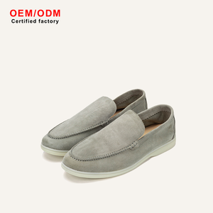 High Quality Custom Designer Unisex Genuine Leather Suede <strong>Loafers</strong> Slip-On Casual Flat Shoes Popular <strong>Brand</strong> Classic Walking Style - Product Image 1