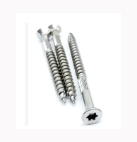 Vis à tête plate SS304 pour terrasse en aggloméré avec 6 pointes et Torx T25 Knuring Type17 Vis à bois plates Vis à pont Torx