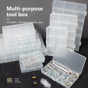 6-compartment storage plastic organizer clear grid container for cheap
