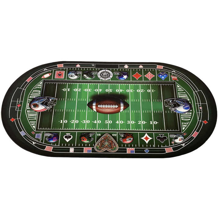 custom size table top layout texas hold'em play casino rubber table top round poker mat 100x100