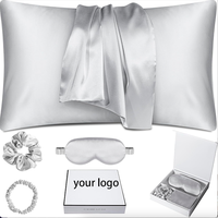 Lot de taies d'oreiller 100 % pure soie 16MM 6A, motif personnalisé, pour usage domestique et hôtelier, avec coffret cadeau