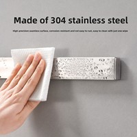 Porte-couteaux magnétique en acier inoxydable 304, support de rangement pour couteaux de cuisine, fixation murale sans perçage ni installation