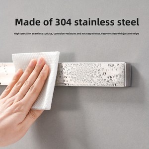 Portacoltelli Magnetico <span class=keywords><strong>in</strong></span> <span class=keywords><strong>Acciaio</strong></span> Inox 304, Supporto per Coltelli da Cucina Montato a Parete Senza Foratura né Installazione - Product Image 4
