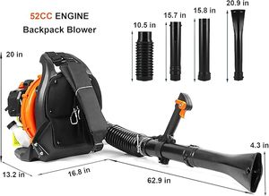 NEOTEC Commercial High Power Strong Garden Petrol Backpack <strong>Gas</strong> 52cc Leaf <strong>Blower</strong> - Product Image 3