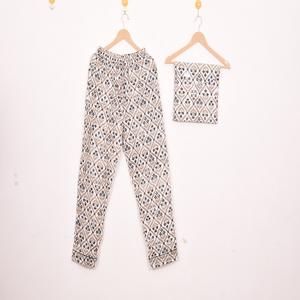 Conjunto de Pijama de Algodón 100% Estilo Simple con Pantalón Largo - Ropa de Dormir de Algodón, Ropa de Dormir y de Estar por Casa de Verano Estilo Bohemio para Mujer, Regalo - Product Image 3