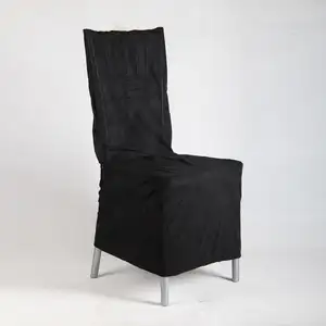 Wholesale Dust-proof Grey Flannelette Hotel Furniture Chair Protective Cover Black chair sitting