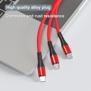 Fabrication Câble <span class=keywords><strong>USB</strong></span> universel 3 en 1 1.2m charge rapide <span class=keywords><strong>multi</strong></span> charge nylon durable <span class=keywords><strong>USB</strong></span> A vers Type-C, câble <span class=keywords><strong>USB</strong></span> Micro ip Port - Product Image 3