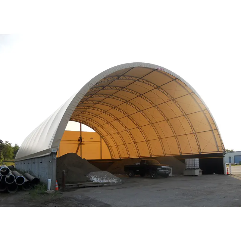 Açık yapı büyük pvc pvdf çadır konteyner barınak garaj çatı şişme kubbe yapıları hayvancılık çadır