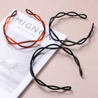 Headband Taimeng Warna Pelangi Gaya Eropa Amerika Unisex Buatan Tangan Tipis Bergelombang Plastik ABS Dapat Disesuaikan untuk Mencuci Muka dan Spa