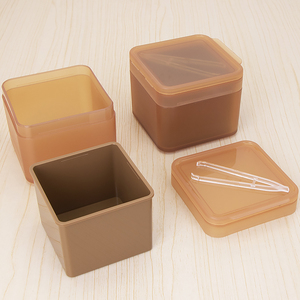 SUNSHING Square Toner Pad Jar with Tweezer Plastic Cosmetic Skin Care Containers Cream Bottle <b>Makeup</b> Remover Cotton <b>Storage</b> <b>Box</b> - Product Image 2