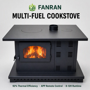 Poêle à <span class=keywords><strong>granulés</strong></span> Fangran 120ZB OEM ODM 16kW avec écran tactile WiFi, foyer intérieur à échange <span class=keywords><strong>de</strong></span> chaleur efficace pour cabane <span class=keywords><strong>de</strong></span> glamping et complexe hôtelier - Product Image 1