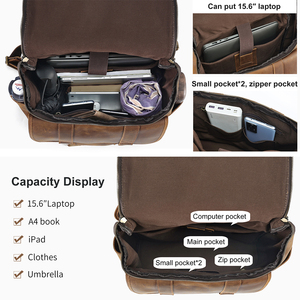 ハイエンドレトロなレザーバックパック男性用おしゃれなビジネスコンピュータ旅行バッグ誕生日にスタイリッシュなアクセサリー - Product Image 4