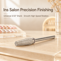 Ensemble de forets à ongles professionnels en carbure de tungstène et acrylique argenté, multi-grains, pour manucure, polissage de gel, nettoyage des cuticules et façonnage des ongles