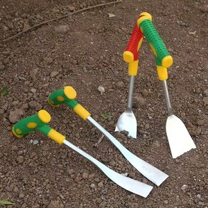 Outils de jardinage : pelle et râteau avec pelle en plastique et manche pour planter, creuser et ameublir la terre - Product Image 1