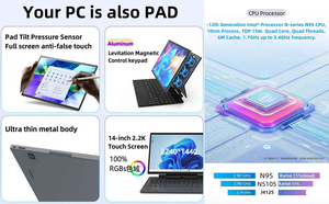 Miglior Nuovo <span class=keywords><strong>Laptop</strong></span> 2-in-1 da <span class=keywords><strong>14</strong></span> <span class=keywords><strong>Pollici</strong></span> con Schermo Touch IPS, 32GB RAM, 2TB SSD, Corpo in Metallo, Tastiera Magnetica, per Studenti e Professionisti, Processore Intel Quad Core - Product Image 6