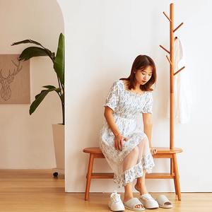 <span class=keywords><strong>Perchero</strong></span> de madera con forma de árbol de roble de madera maciza nórdica con taburete de cambio de zapatos muebles de entrada con <span class=keywords><strong>perchero</strong></span> para sombreros - Product Image 1