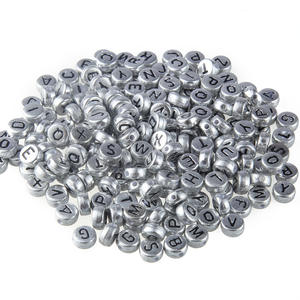 <span class=keywords><strong>Perles</strong></span> de lettre dorée de 7mm pour la fabrication de bijoux, <span class=keywords><strong>perles</strong></span> de lettre d'<span class=keywords><strong>alphabet</strong></span> acrylique bricolage 100 pièces/paquet - Product Image 3