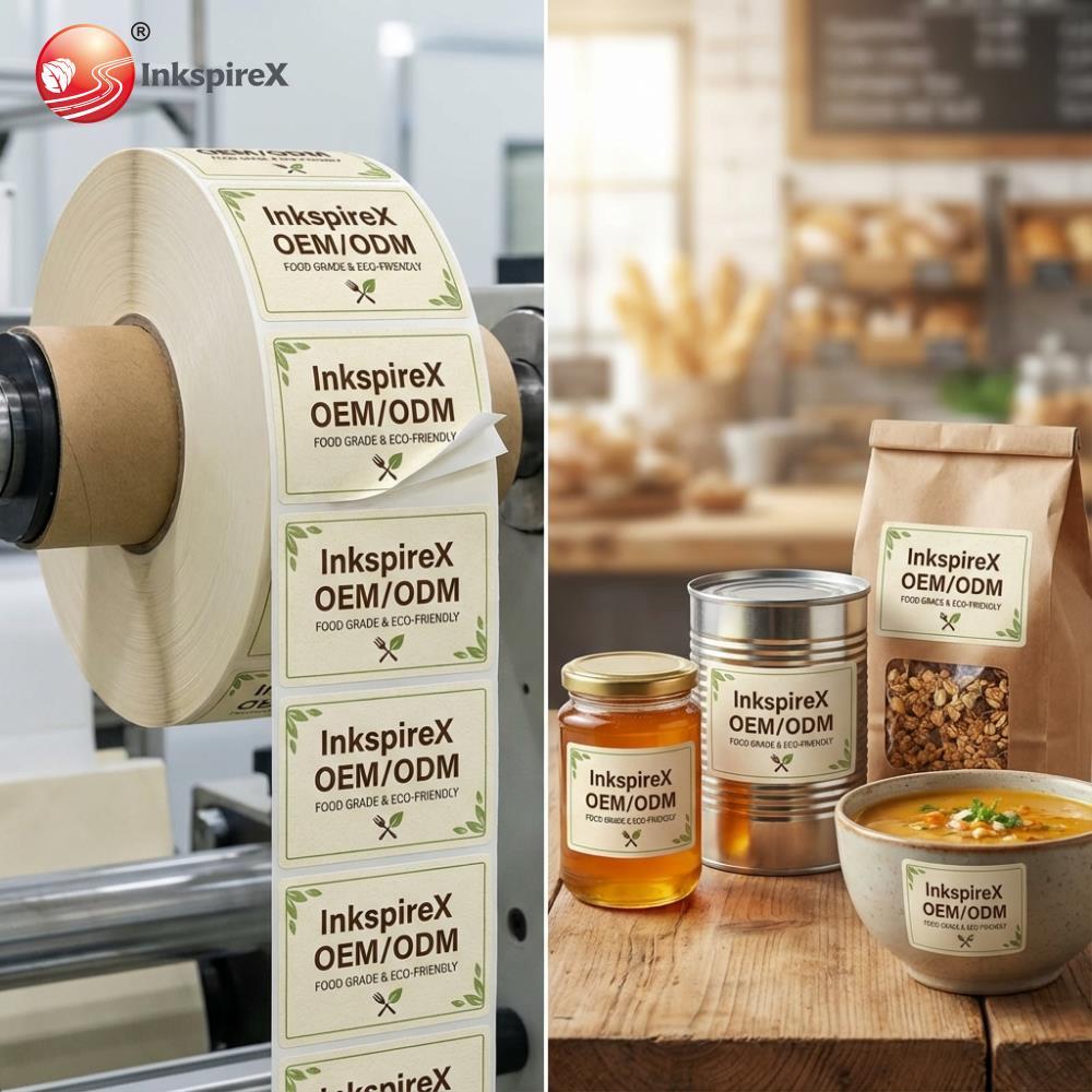 Premium Custom Food Packaging Labels Waterproof Vinyl Barcode Feature Adhesive Sticker for Jar Honey Bottle OEM/ODM Customized
