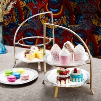 Tianxing fournitures de décoration de mariage ensemble de supports à gâteaux Table à Dessert en acier inoxydable présentoir à Dessert à 3 niveaux