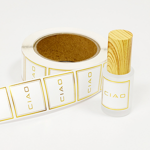 Etiquetas de embalaje en rollo con estampado en caliente de lámina dorada, pegatinas impermeables con logotipo personalizado para botellas de cosméticos y perfumes - Product Image 6