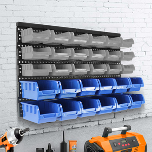 Vcan 30 Pcs Industrial PP Plastic Storage Boxes Wall Plastic Tool Holder Storage Bins