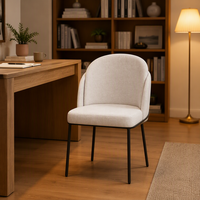 Chaises de salle à manger en velours avec pieds en métal rembourrés, style nordique moderne et luxueux pour restaurant