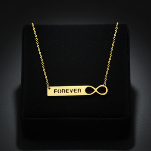 Collana per Coppia con Simbolo dell'Infinito e Numero Otto Portafortuna in Acciaio Inossidabile con Catena in Bambù, Certificazione CE, Regalo di Moda per la Famiglia - Product Image 6