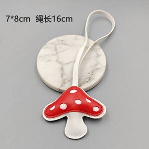 Wholesale Fashion Mushroom <b>Keychain</b> Cute <b>Leather</b> Bag Pendant Car Accessory Customizable Charm Hot Selling - Product Image 6