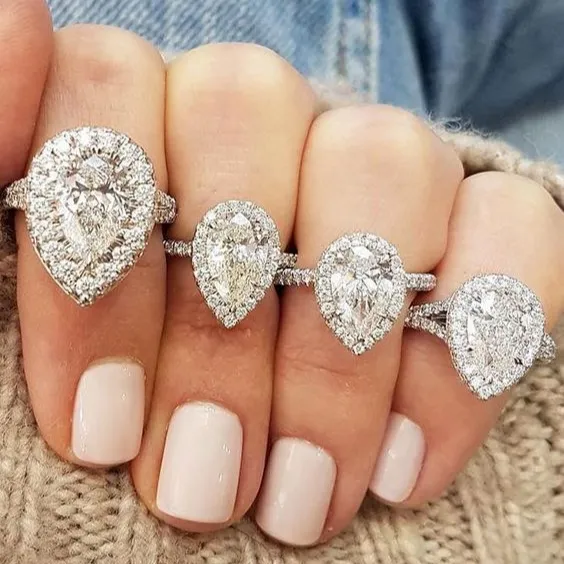 Custom להכתים משלוח כסף אופנה תכשיטים טבעות S925 אירוסין זירקון Zirconia חתונה 925 כסף טבעת טבעת סט