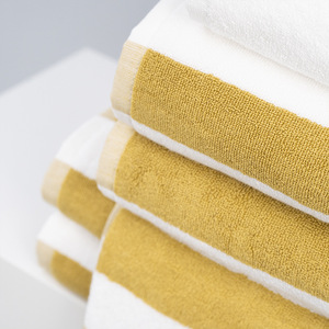 Toalla de playa de algodón personalizada, tamaño adulto, teñida con hilo, de algodón puro a rayas, toalla de baño grande para nadar y bañarse - Product Image 1