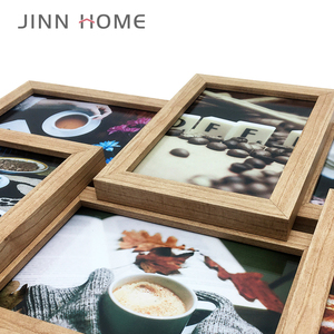 Jinn Home <strong>Large</strong> Wall Decoration Eco-Friendly 4 Color Wooden Photo <strong>Frame</strong> 6 PCS 10x15cm Poster Gallery <strong>Collage</strong> Art Customized Logo - Product Image 5