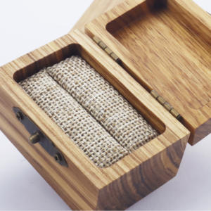 Poya küçük takı ambalaj maun zeytin Koa ceviz Zebrawood ahşap halka kutusu - Product Image 6