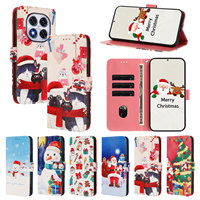 Avec Lanyard Wallet Flip Christmas Leather Mobile Phone Case pour Redmi Note 14 Pro Plus 15C K80