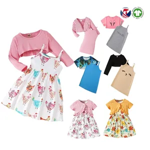 Kids Wholesale Dress Clothes Dress Children's Girls Fashion 2 Piece Clothing Sets