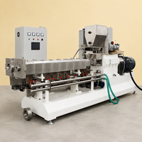 Ligne d'extrusion de nourriture pour animaux de compagnie de 1 tonne par heure, production automatique en acier inoxydable de grande capacité