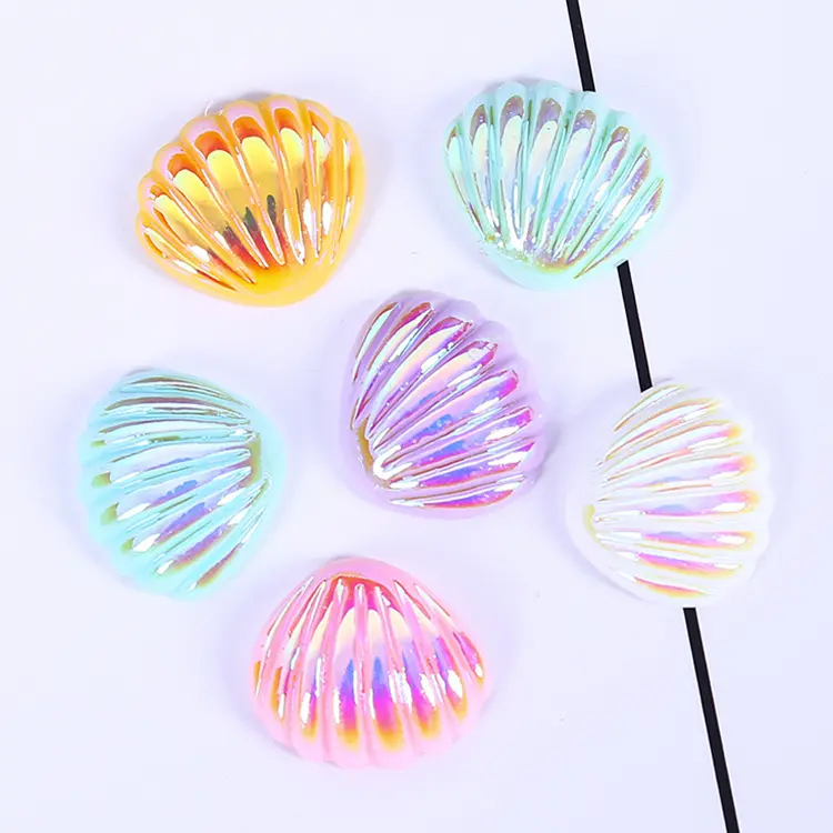 Popular Ocean Animal Seashell Slime Charms Slices Resin Flatback Buttons for Craft Making Scrapbooking Decoration Phone case