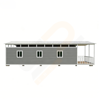 Maison conteneur préfabriquée de luxe moderne de 20 pieds et 40 pieds, isolée, extensible, mobile, petite villa rectangulaire avec panneaux sandwich, cuisine et salle de bain