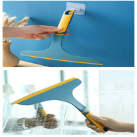 Nettoyeur de vitres domestique avec lame agrandie et poignée antidérapante pour éliminer les taches d'eau et la poussière dans la salle de bain, la baignoire et les vitres de voiture