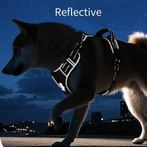 高品質反射素材オックスフォード/ナイロン製ドッグハーネス、AirTagホルダー付き、調節可能、引っ張り防止、ソフトパッド入りドッグベスト - Product Image 4